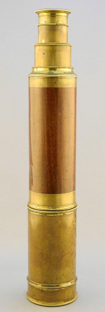 19th Century brass & wood collapsible marine telescope, (1 of 16)