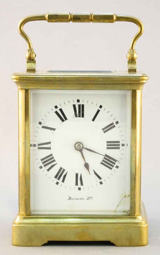 French carriage clock retailed at Harrod's Ltd. London, (1 of 8)