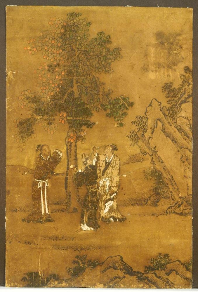 Collection of old Chinese ink & colour paintings. (1 of 9)
