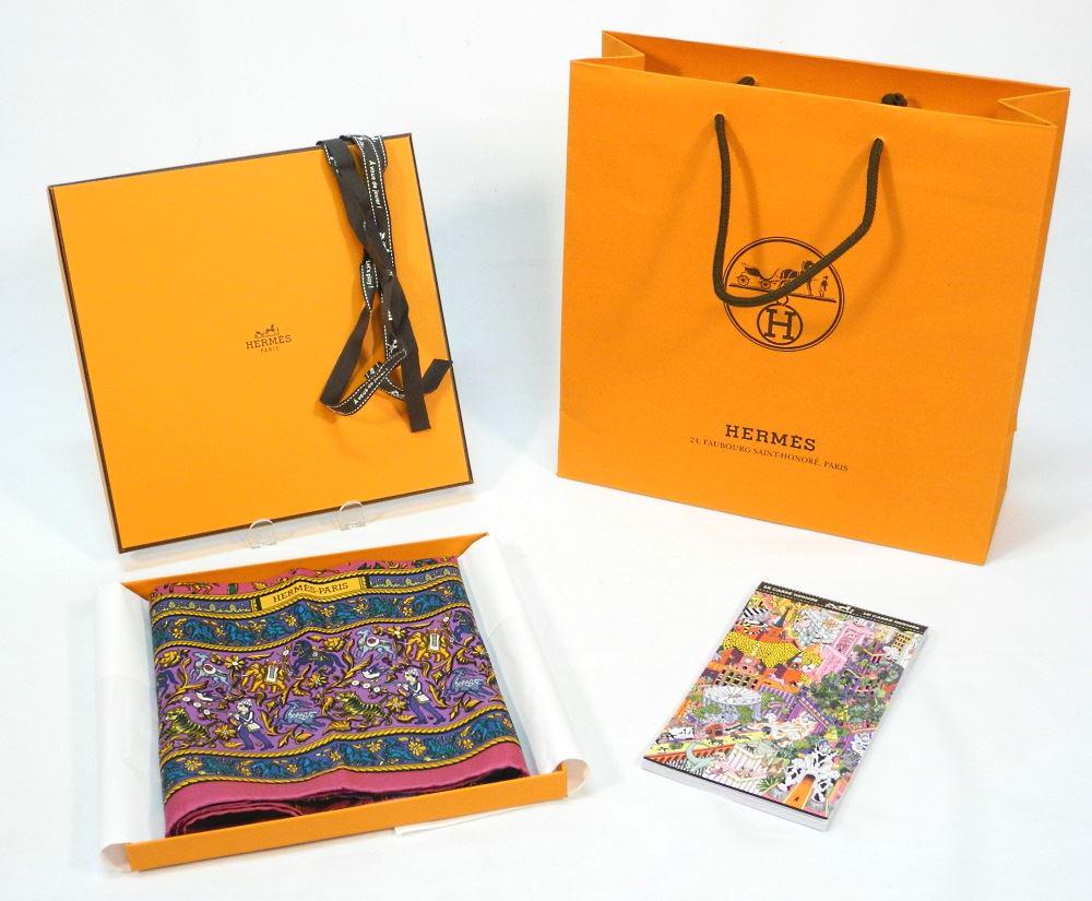 Hermes "Chasse en Inde" scarf with original box & bag, (1 of 4)