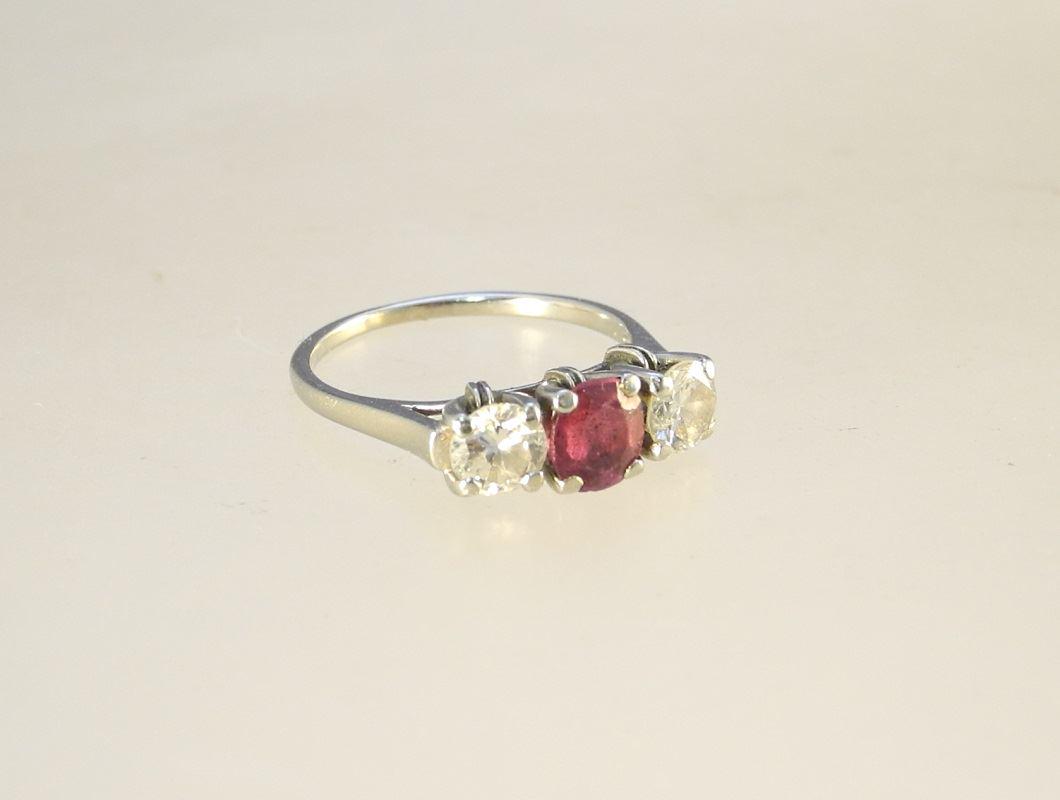 White Gold Diamond & Ruby Ring. (1 of 4)