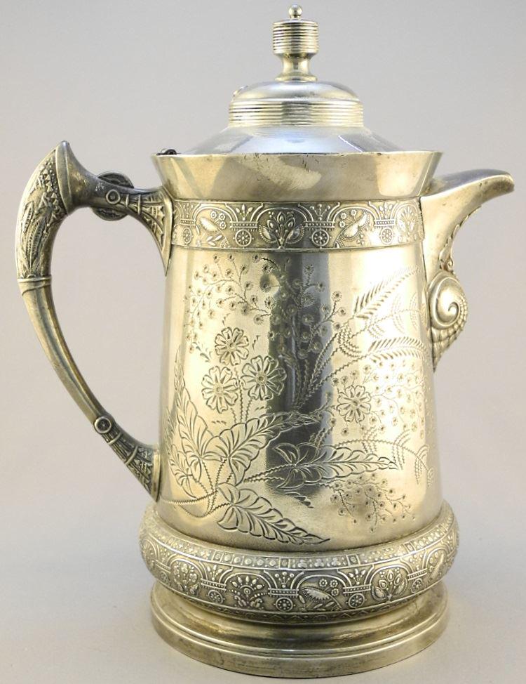 19th Century silver plate Eastlake water pitcher, 12 (1 of 6)