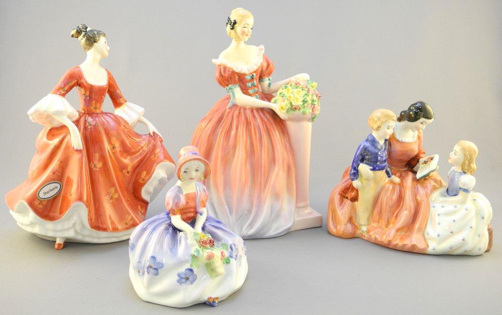 Four Royal Doulton figurines: Bed Time Story, Monica, (1 of 7)