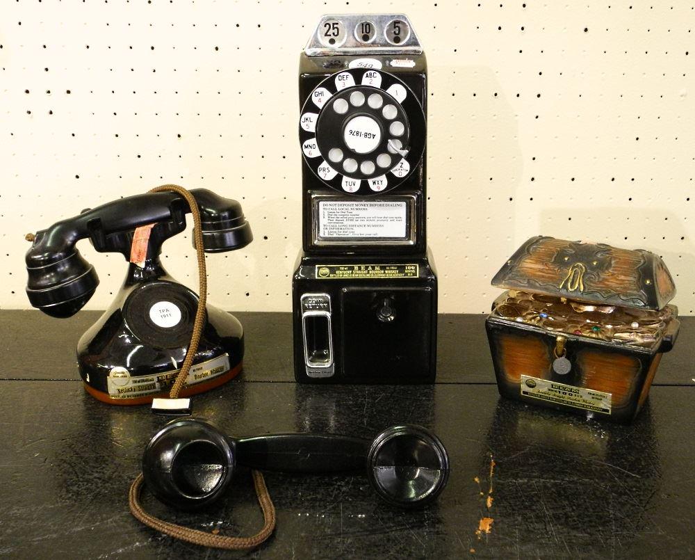 Three commemorative decanters: two phones and treasure (1 of 1)