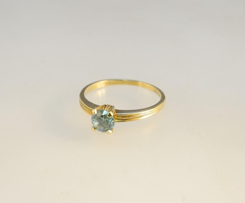 10K Yellow & White Gold Blue Topaz Ring with .60CT Blue (1 of 3)