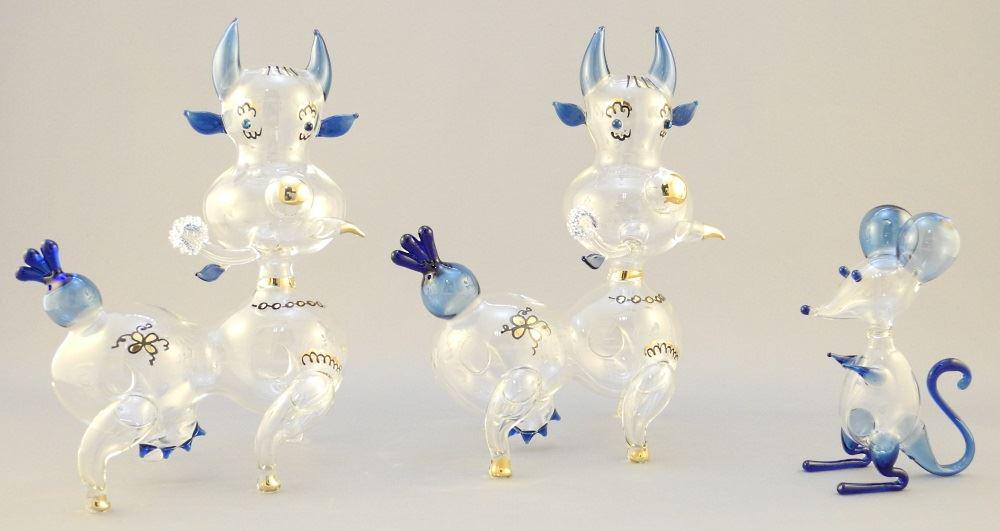 3 Soviet Era Handblown Glass Animals, 4 1/4" - 6 1/4" (1 of 2)