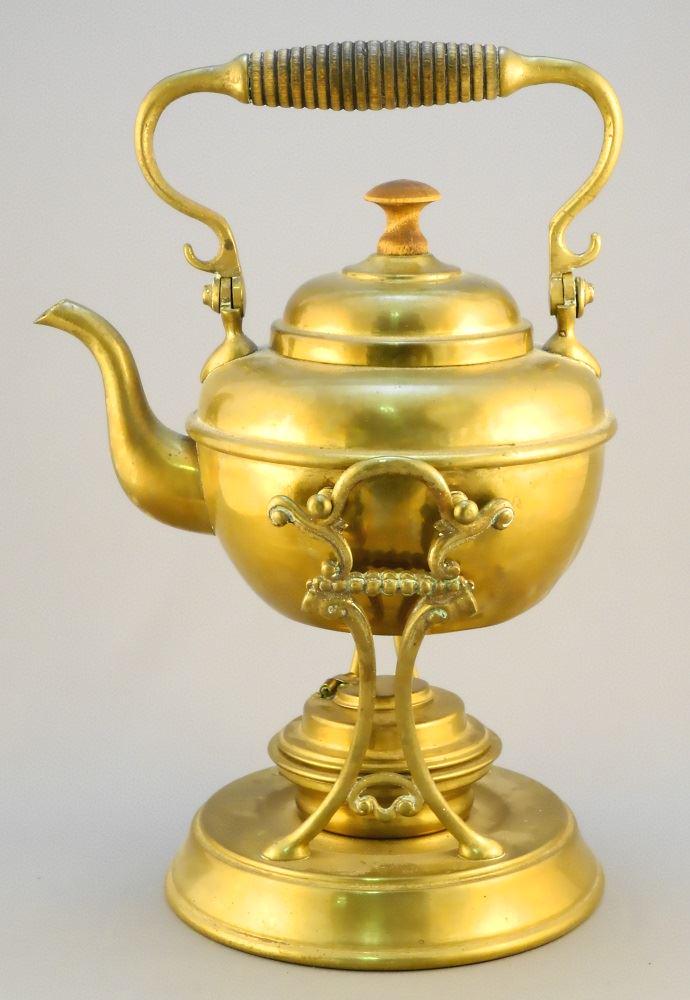 Brass 19th Century spirit kettle.: Brass 19th Century spirit kettle.