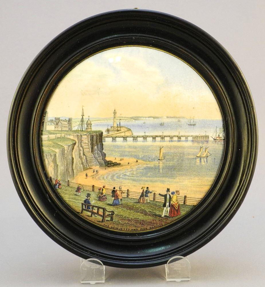 Framed pot lid - "The New Jetty and Pier, Margate", 5 (1 of 3)