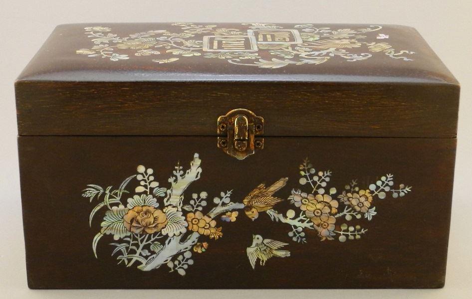 Asian box with Mother of Pearl inlay, 5 1/4" x 9 3/4" x (1 of 5)