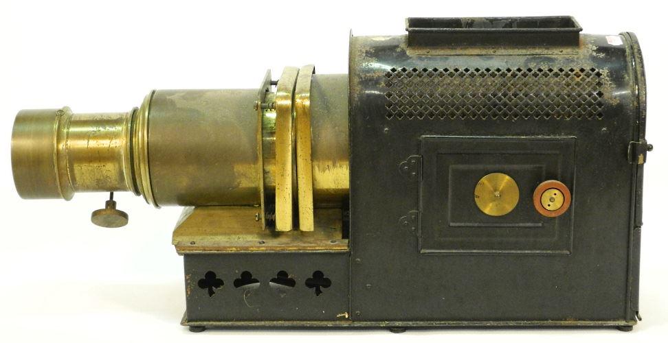 Brass & Japanned Metal Magic Lantern , as found, 22" (1 of 2)