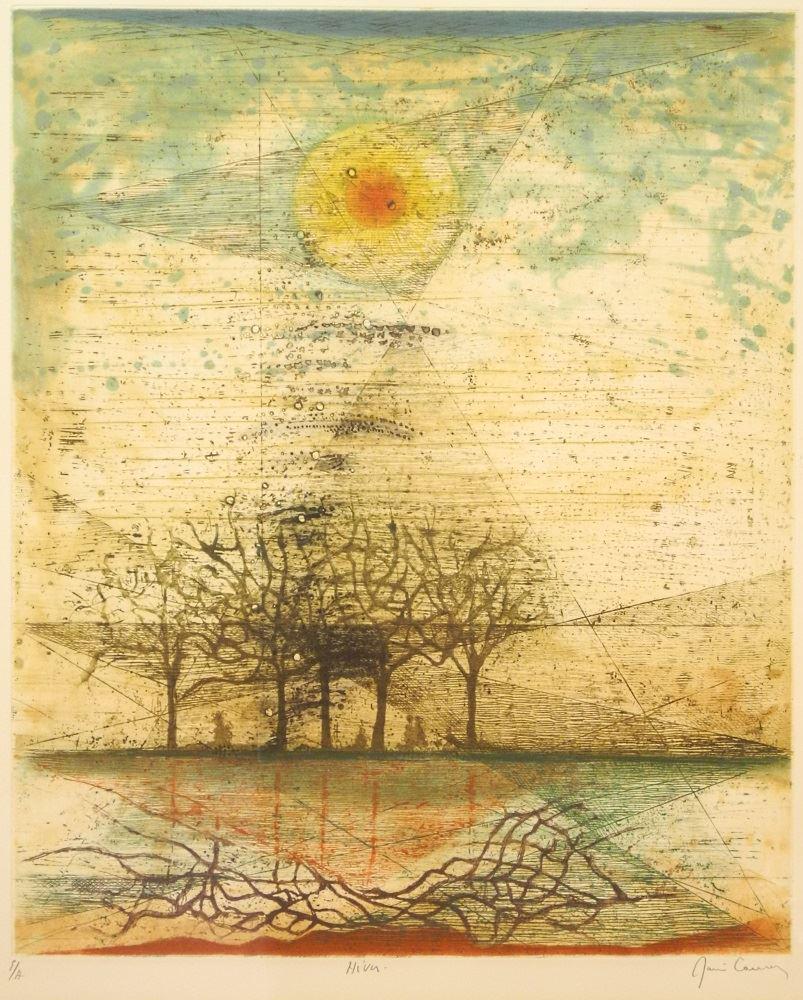 4 Coloured Etchings "Printemps, Ete, Hiver, Automne", (1 of 16)
