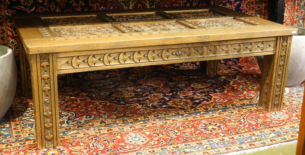 Carved Wooden Low Table. (1 of 4)