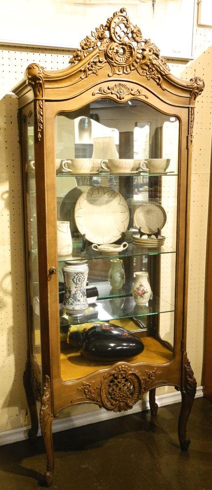 Louis XV fruitwood vitrine. (1 of 3)