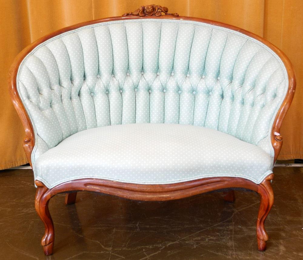 Victorian Style Channel Back Settee. (1 of 3)