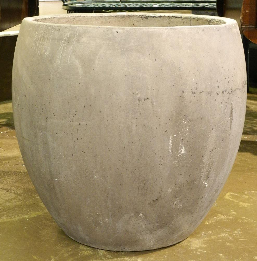 Medium Fibre Cement Drum Planter, 18 1/2" high. (1 of 2)