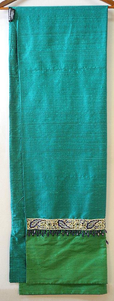 Holt Renfrew Aqua-tone Raw Silk Shawl approximately 79": Holt Renfrew Aqua-tone Raw Silk Shawl approximately 79" x 26".