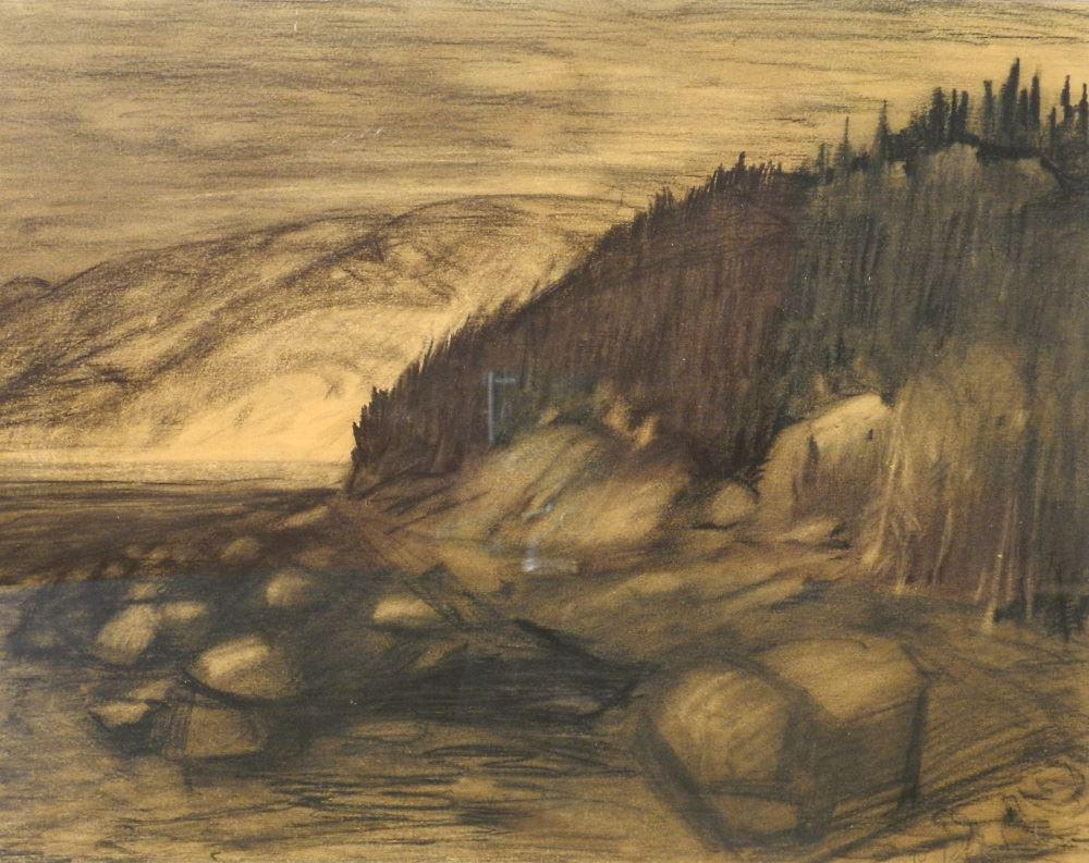 Charcoal on Paper signed (Rene) Richard, 17" x 22", (1 of 4)