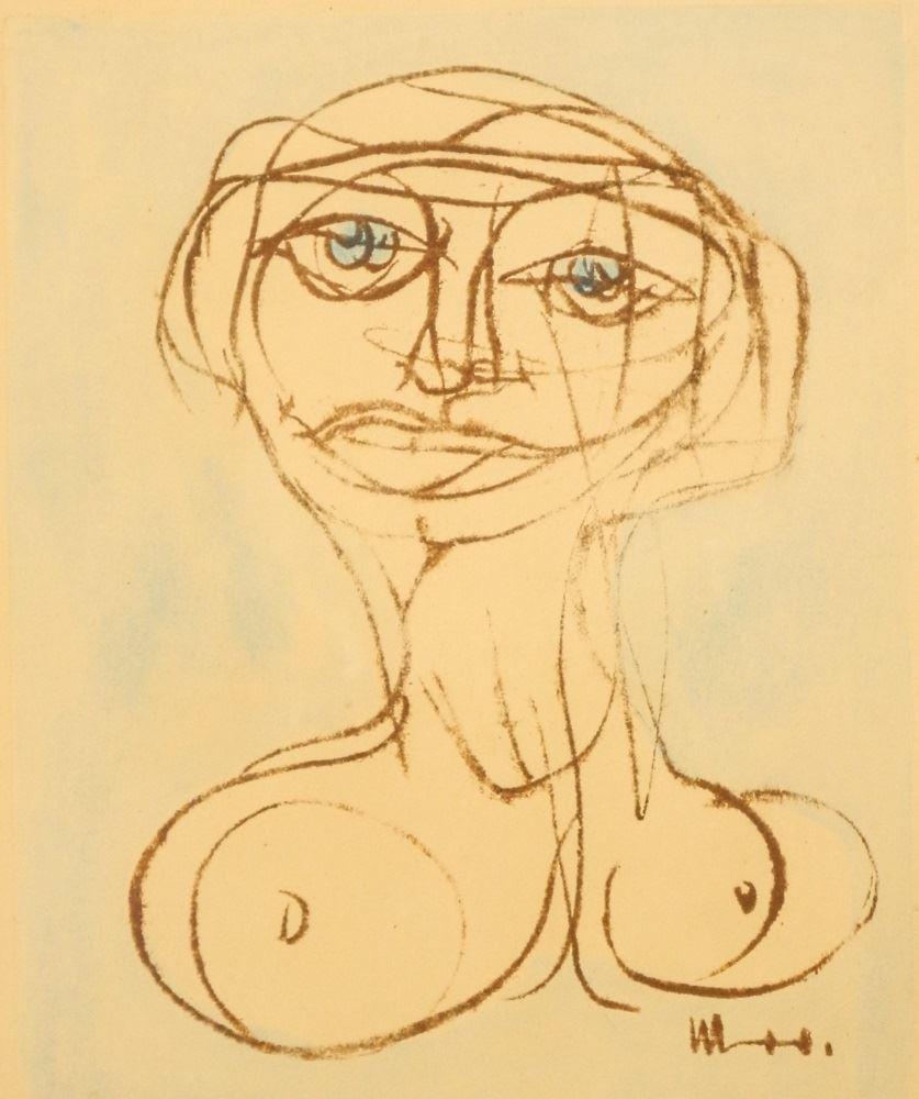 Colour Print signed H.Siebner, 11" x 9", "Portrait (1 of 4)