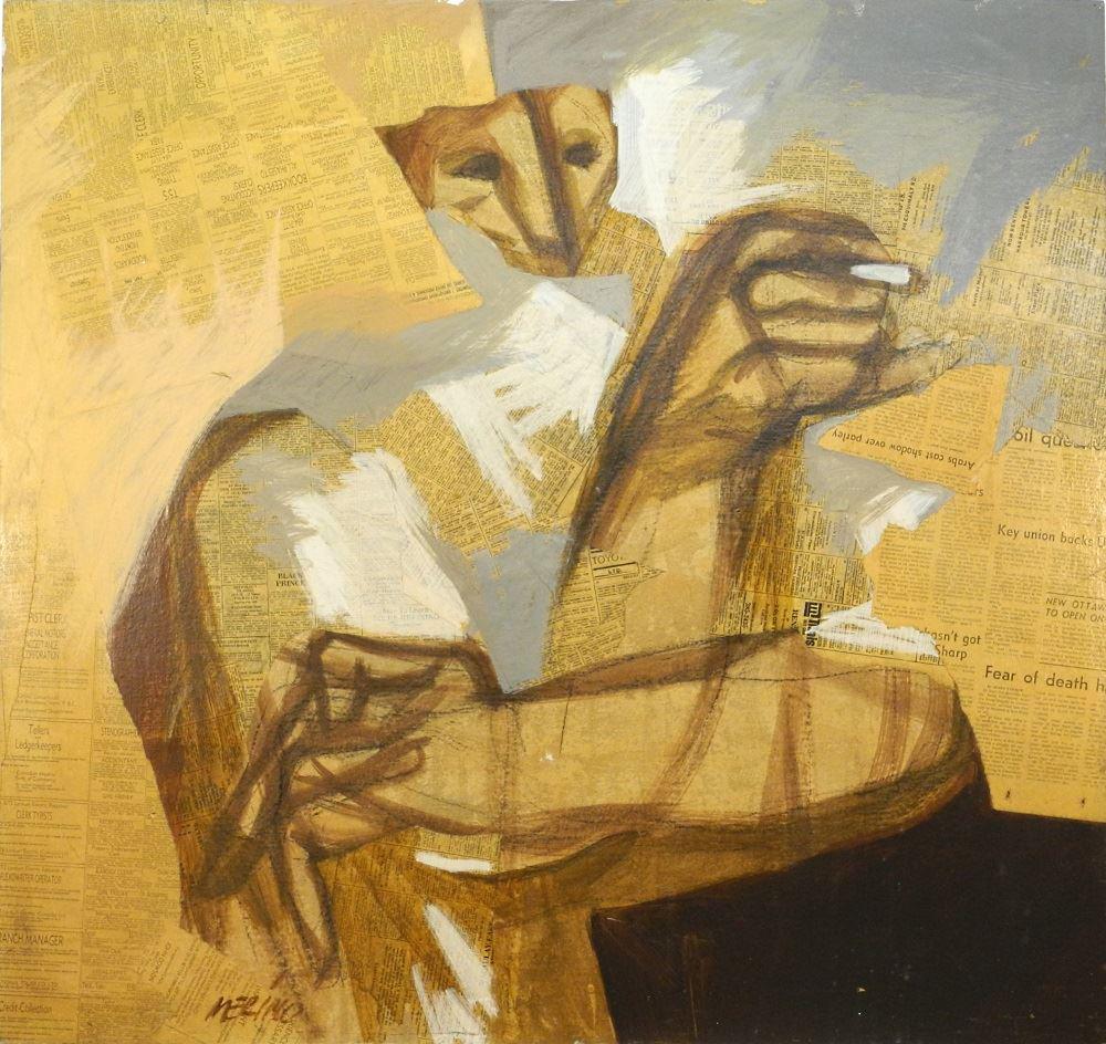 Mixed Media signed (Luis) Merino, 34" x 36", (1 of 8)