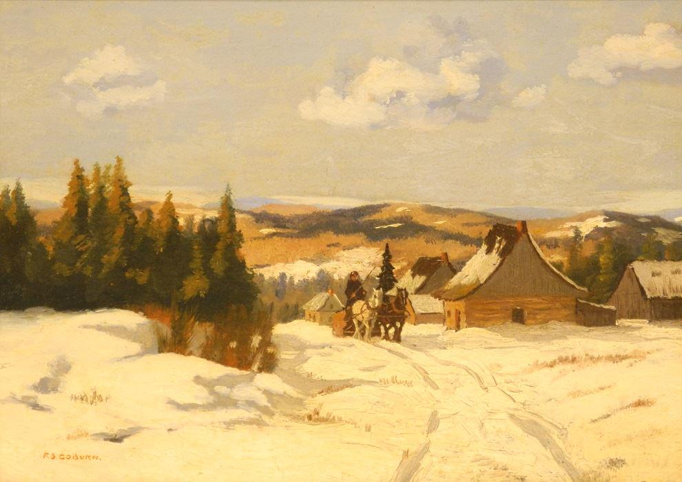 Oil on panel signed F.S. Coburn, 10" x 14", "Horse (1 of 10)