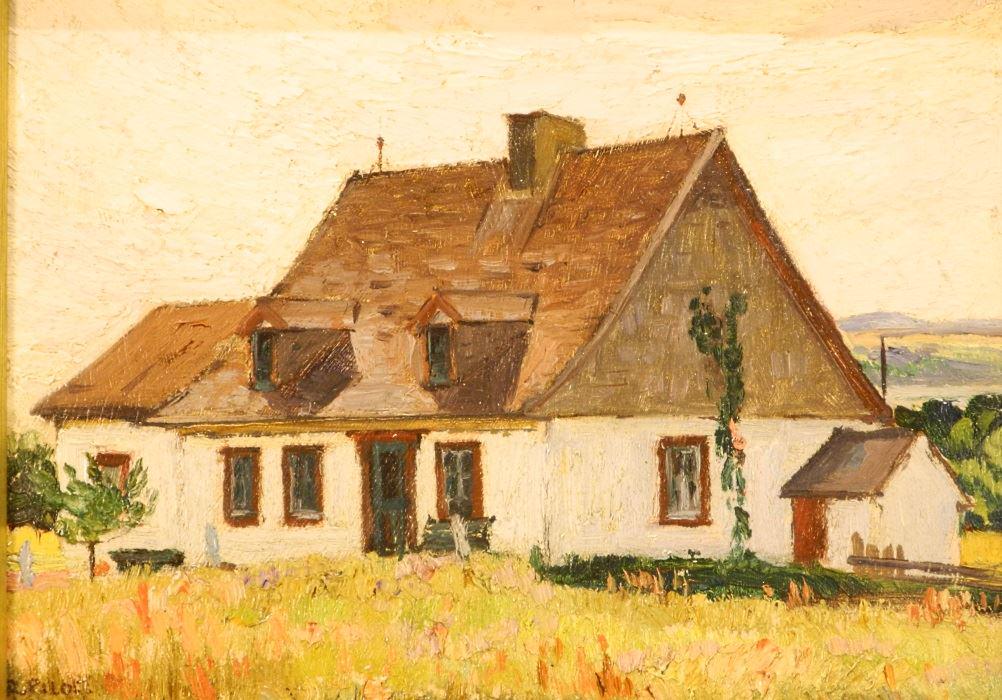 Oil on panel signed R. Pilot, 7" x 9 1/2", "Quebec (1 of 11)
