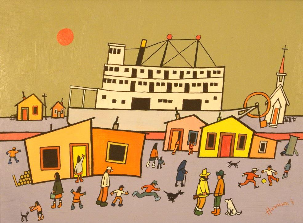 Acrylic on board signed Harrison 71, 14" x 18 1/2", (1 of 13)