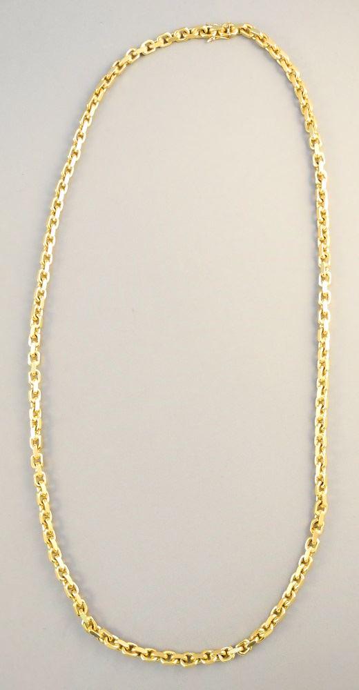 18K gold heavy cable link necklace. (1 of 6)