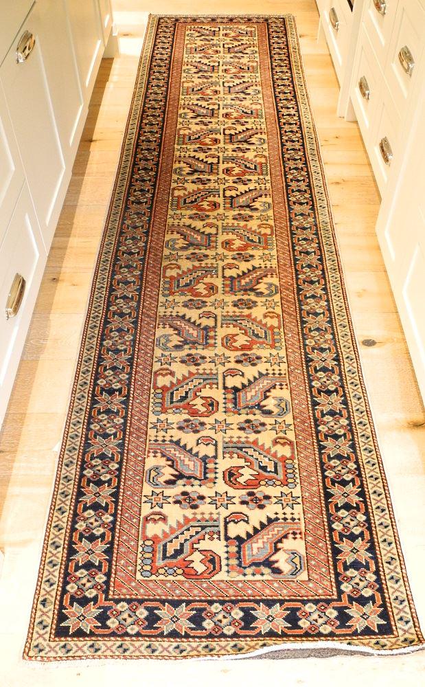 Heriz runner, approximately 11'3" x 2'9". (1 of 6)