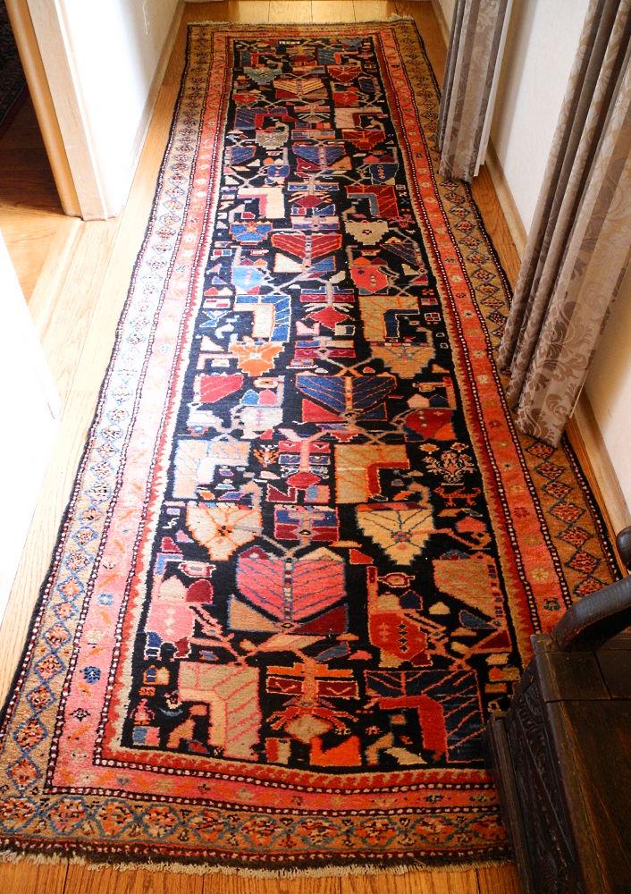 Hamadan long rug, approximately 13' x 4'4". (1 of 5)