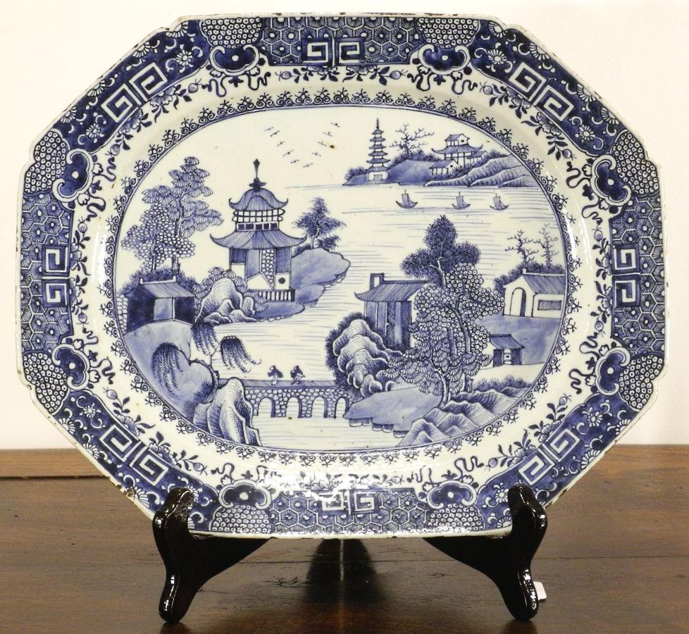 18th century "Old Willow" blue and white porcelain (1 of 5)