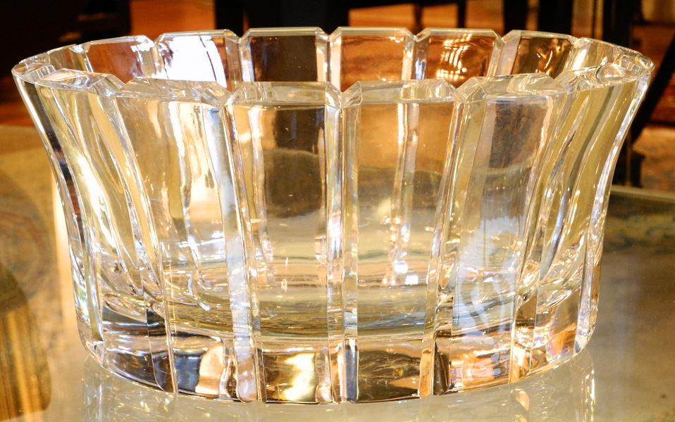 Orrefors crystal oval centre bowl, 12". (1 of 2)