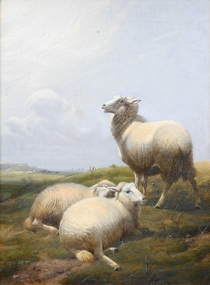 Oil on panel signed T. Sidney Cooper R.A. 1877, 16" x (1 of 9)