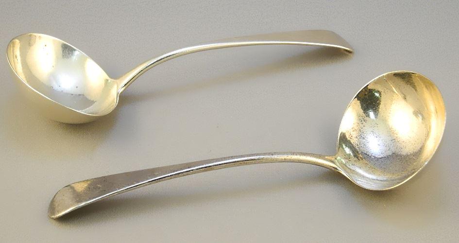 Pair of Georgian silver sauce ladles. (1 of 9)