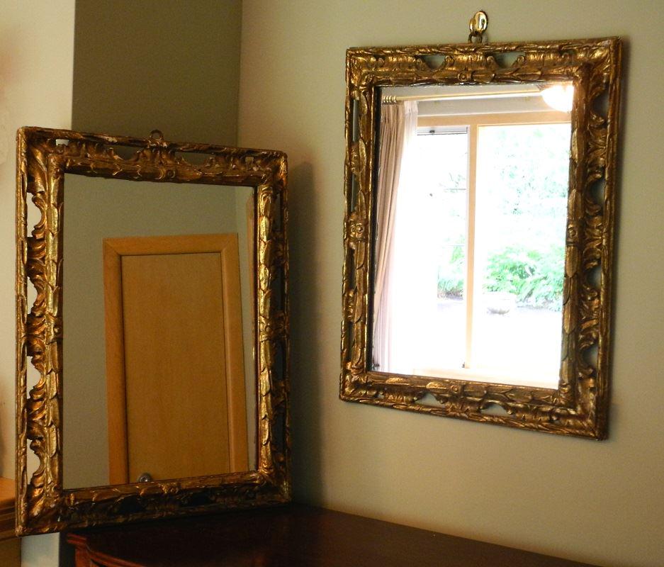 Pair of gilded carved Florentine style framed mirrors, (1 of 7)