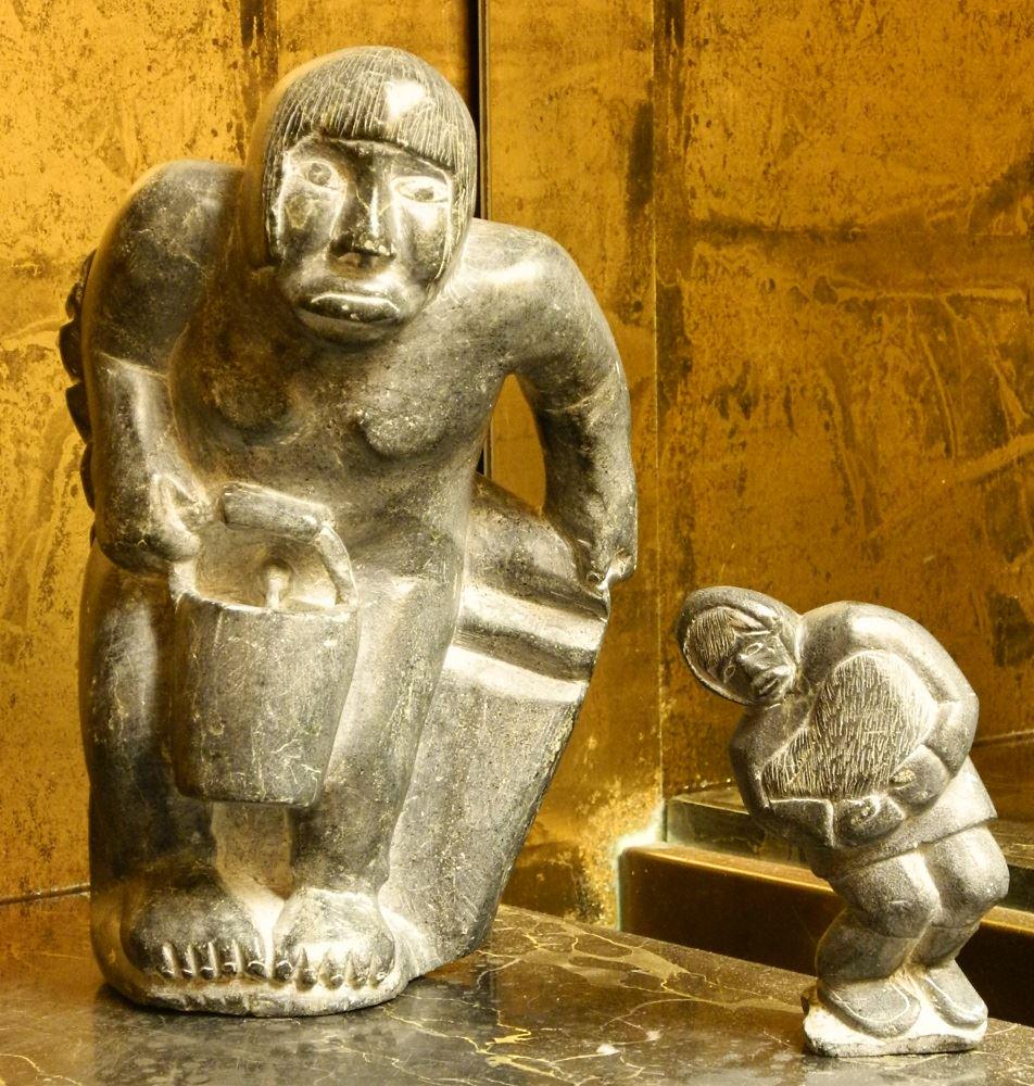 Two Inuit stone carvings. (1 of 6)