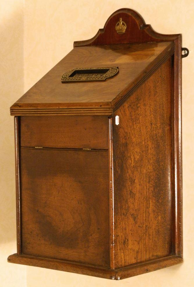 19th century walnut "Mail" box. (1 of 4)