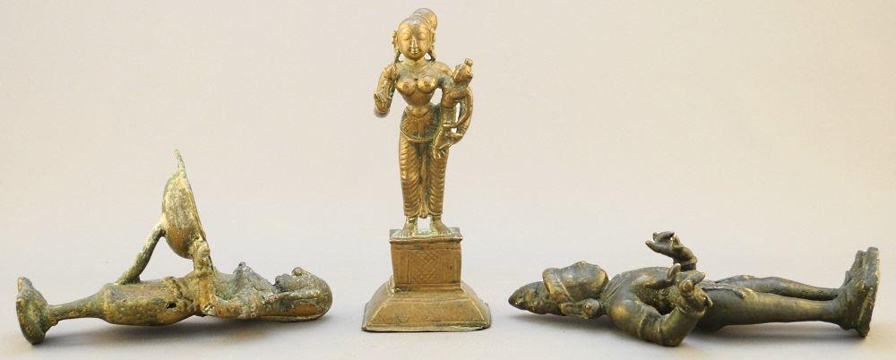 3 Chola style Indian Bronze Figures, 4 5/8" - 5 1/2" (1 of 4)