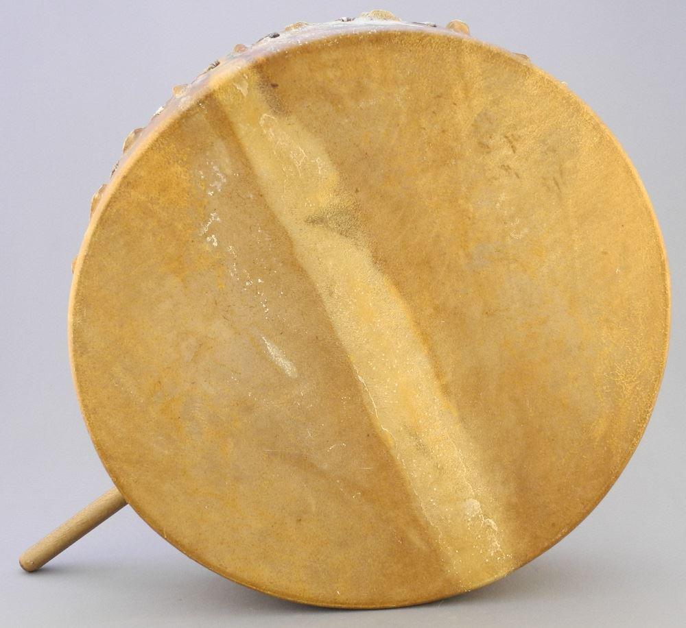 Hide & Sinew Drum with Tom, 12" diameter. (1 of 3)