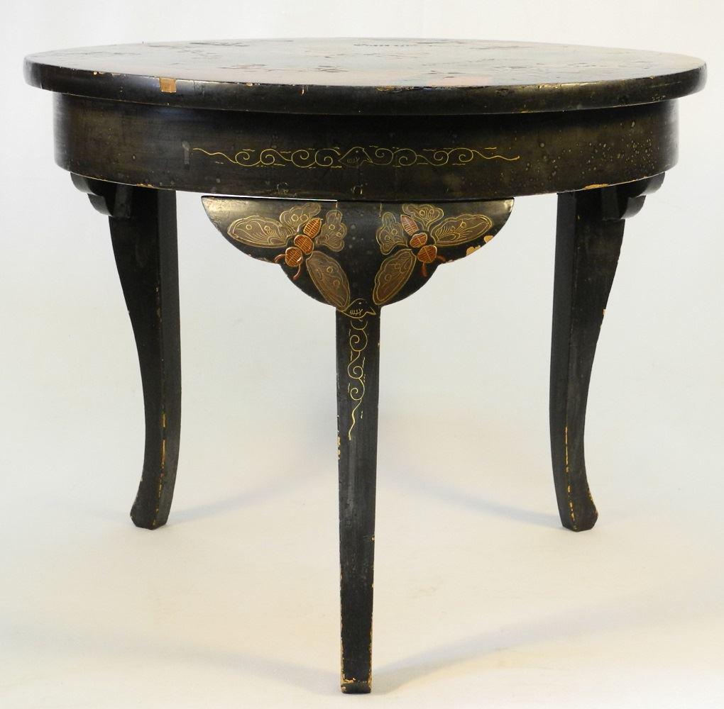 Japanese Lacquer Low Table, 19" diameter. (1 of 6)