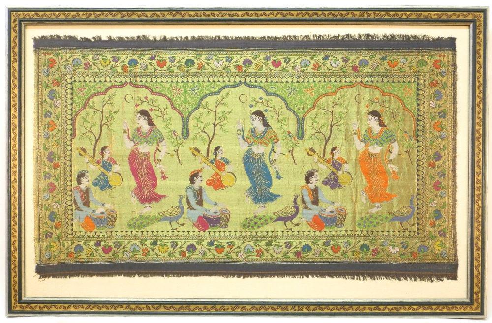 Elaborate South Asian Textile, 14" x 24" (1 of 3)