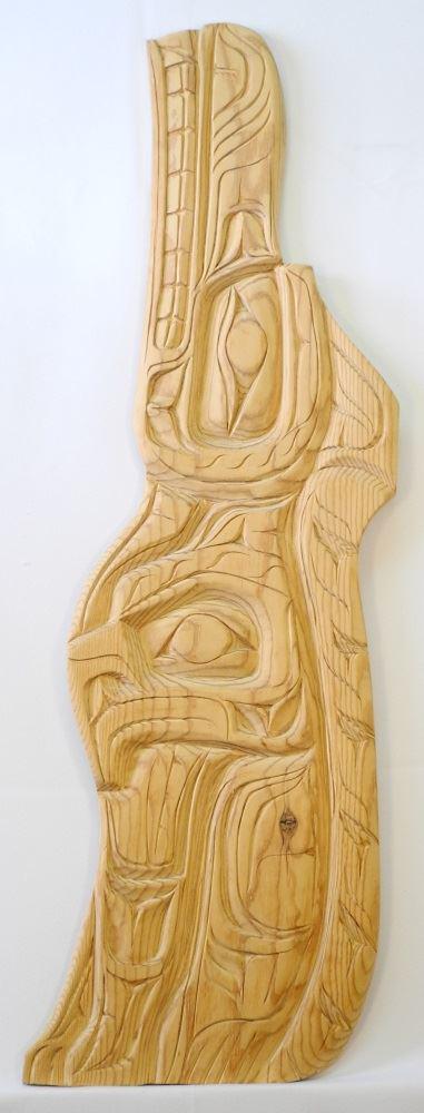 Natural Cedar Wolf Carving Monogramed JR (Jackson (1 of 3)