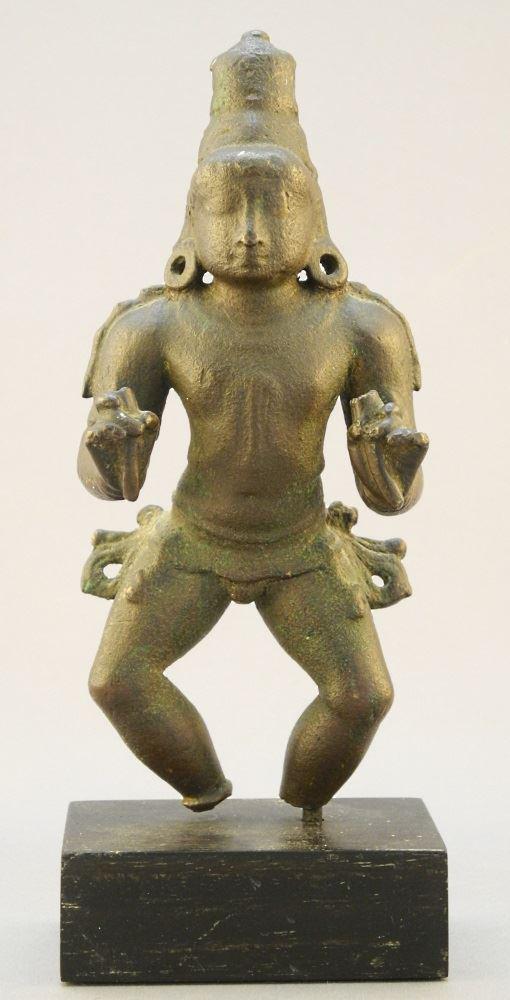 Chola style Indian Bronze Figure, 6" high on plinth. (1 of 4)