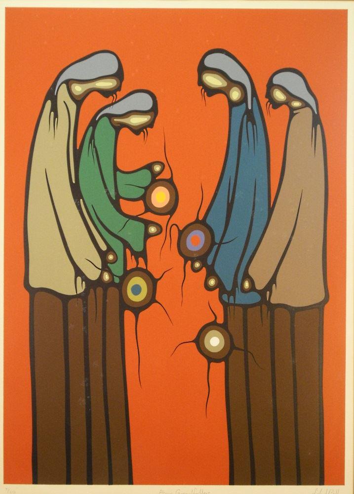 Ojibway Serigraph signed Leland Bell #83/150, 26" x 18 (1 of 5)