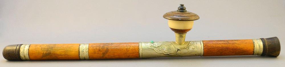 Southern Asian Early Republic Smoking Pipe, 17 1/2" (1 of 4)