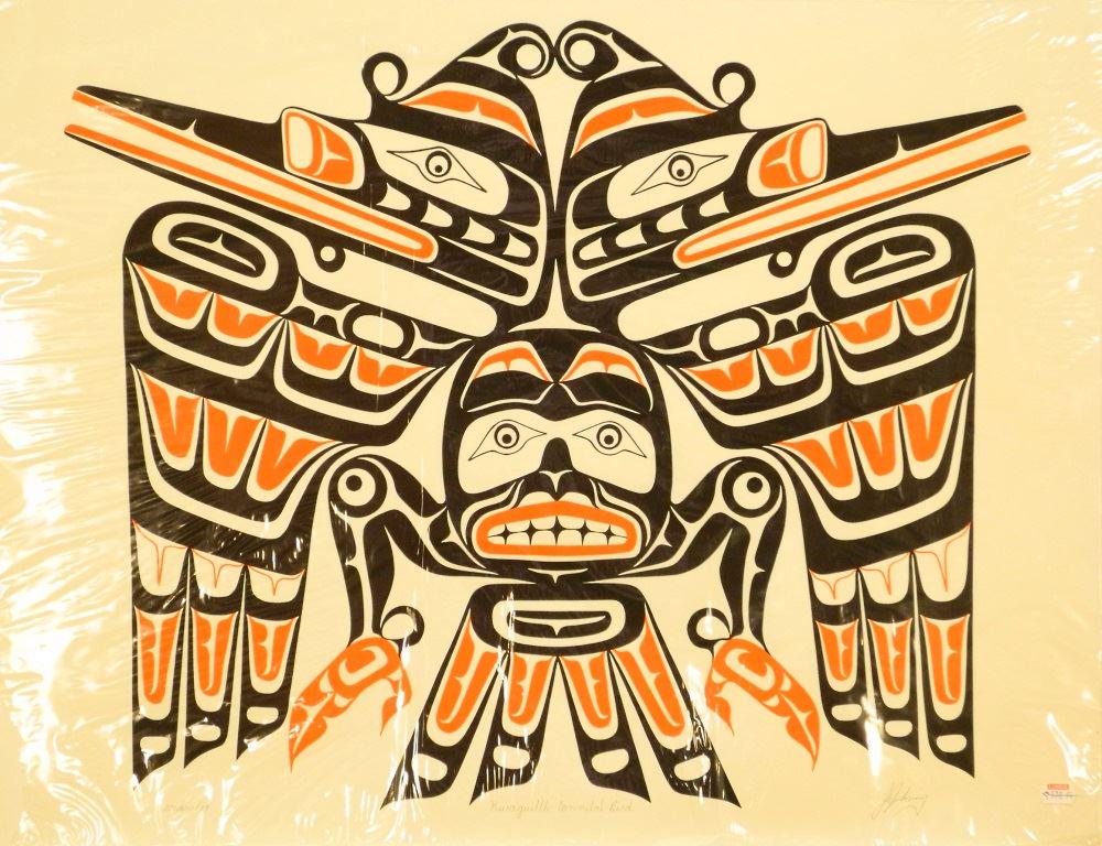 Kwagiulth Serigraph signed J.Johnny 1979, 230/600, 20" (1 of 2)