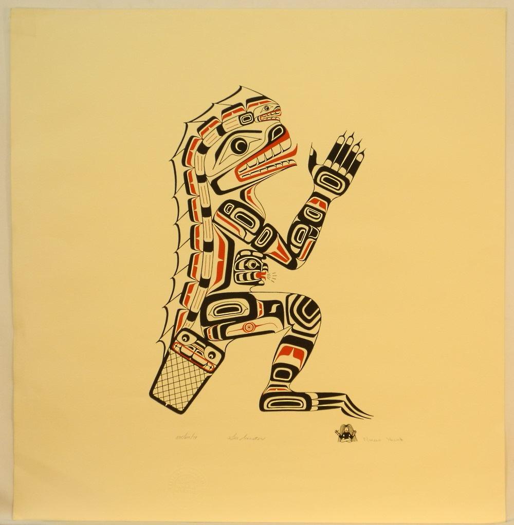 2 Kwagiulth Serigraphs signed Noreen Hunt, ed.600, 26" (1 of 2)