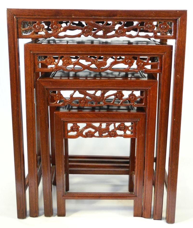 Quartetto Set of Chinese Rosewood Nesting Tables, (1 of 7)