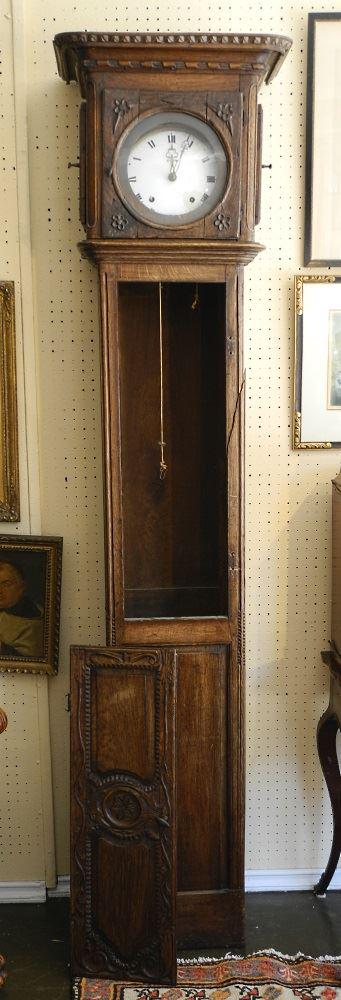French Provencal Oak Tall Case Clock, 69" high. (1 of 6)