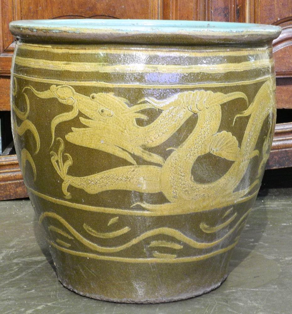 Chinese Egg Jar, 19" x 19". (1 of 3)