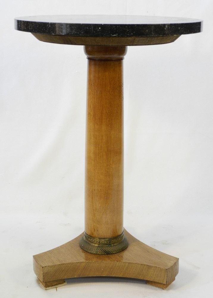Louis XVI Marble Top Pedestal Table with Bronze: Louis XVI Marble Top Pedestal Table with Bronze Features.